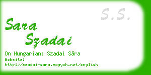 sara szadai business card