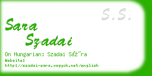 sara szadai business card